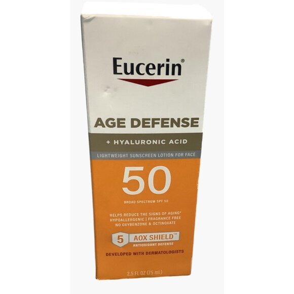 Eucerin Age Defense Broad Spectrum SPF 50 Sunscreen Face Lotion Exp 11/2025 - Picture 2 of 6